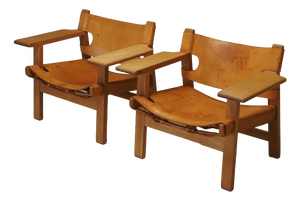 Vintage Spanish Chairs by Børge Mogensen for Fredericia Stolefabrik, Denmark, 1960s, Set of 2