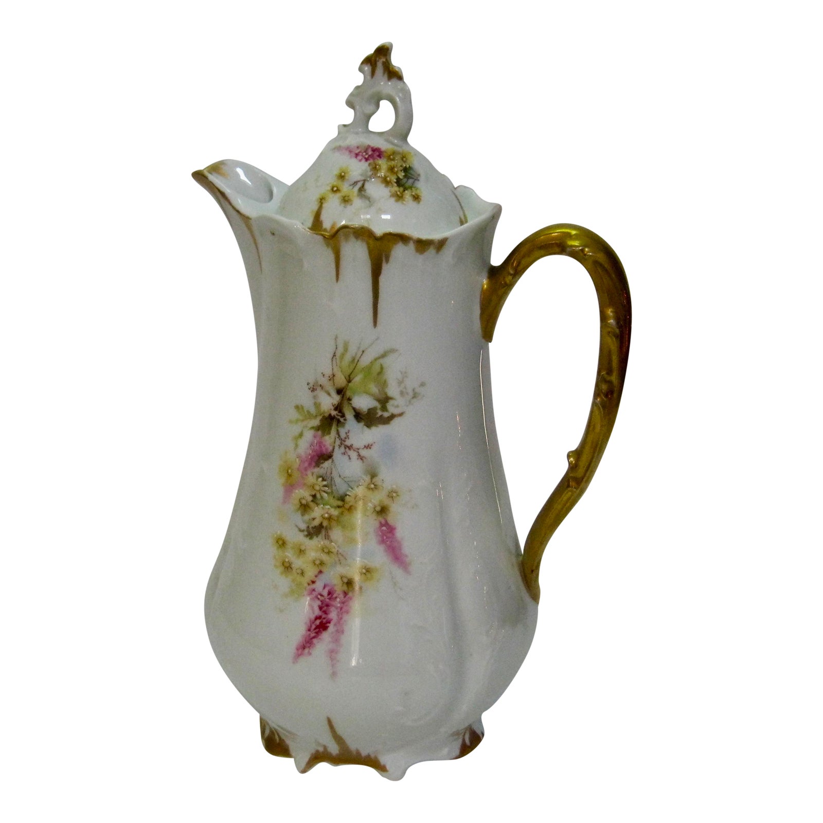 Antique German Hand Decorated Chocolate / Cocoa Pot Chairish