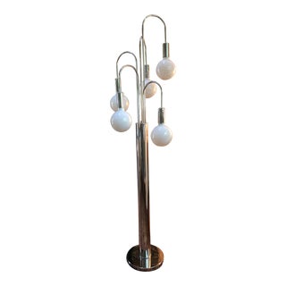 Mid-Century Sonneman Style Chrome Waterfall Floor Lamp For Sale