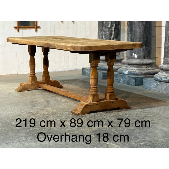 Wood French Farmhouse Dining Table in Oak, 1920 For Sale - Image 7 of 18