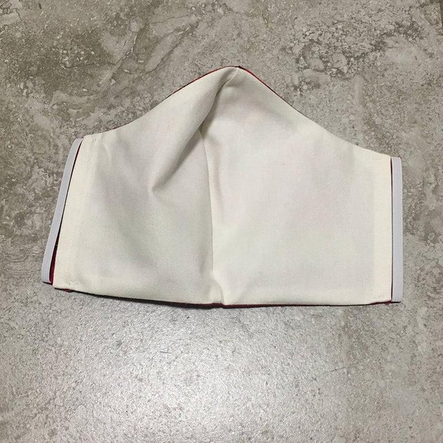 Original silk screen design c1959 by Philippe Ledoux features a red background with yellow fringe and rope, maroon riding...