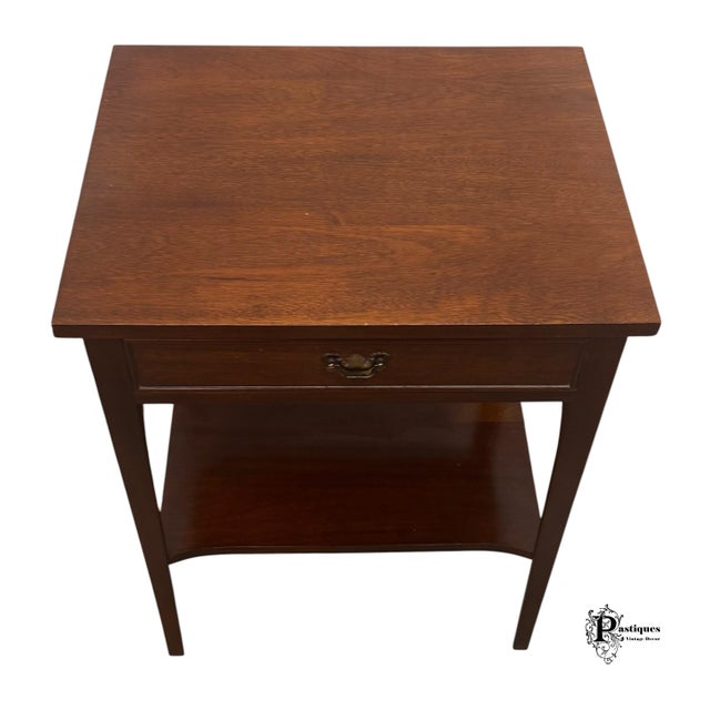 Vintage Craftique Chippendale Style Solid Mahogany Nightstand / Side Table For Sale In Greensboro - Image 6 of 11