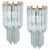 Large Venini Style Clear Gold and Glass Sconces, 1970, Set of 2 For Sale