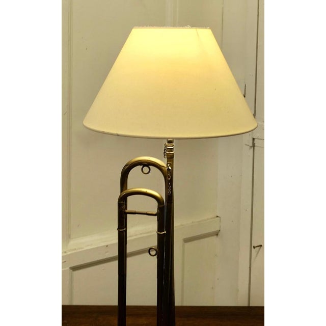 Gold Vintage Table Lamp in Brass, 1960 For Sale - Image 8 of 9