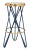 Modern Hairpin Leg Barstool in Navy & Gold For Sale - Image 3 of 3
