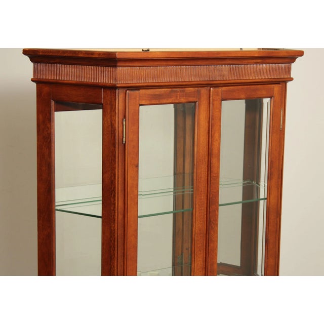 1990s Regency Style Cherry & Glass Illuminated Curio Display Cabinet For Sale In Philadelphia - Image 6 of 13