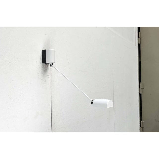 Metal Vintage Italian White Daphinette Classic Wall Lamp by Tommaso Cimini for Lumina, 1980s For Sale - Image 7 of 18