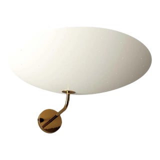 Pierre Disderot Model #2059 Perforated Wall Lamp in White & Polished Brass For Sale