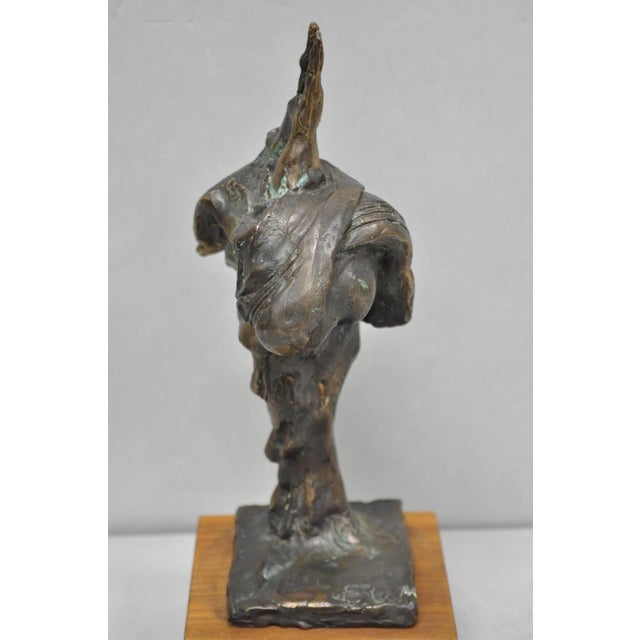 Vintage Elbert Weinberg "Scroll" Bronze Brutalist Abstract Sculpture Figure For Sale - Image 4 of 15