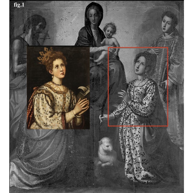 Francesco Curradi, Saint Catherine of Alexandria Curradi, 17th Century, Oil Painting on Canvas, Framed For Sale - Image 15 of 16