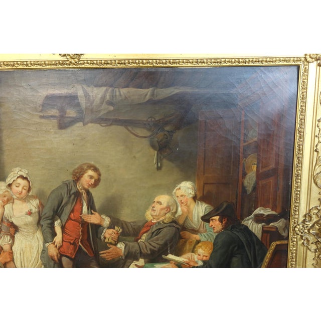 After Jean-Baptiste Greuze, The Village Bride 1800s, Oil on Canvas, Framed For Sale - Image 3 of 14