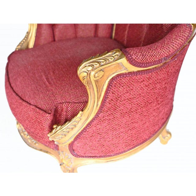 Wood French Empire Gilt Salon Armchair For Sale - Image 7 of 8