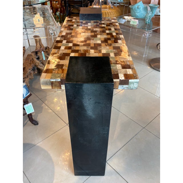 Marquis Collection Beverly Hills Wall Mirror Stone Pen Coconut Shell Wood For Sale In West Palm - Image 6 of 13