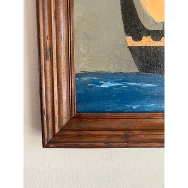 Traditional Contemporary Impressionist Style Seascape Painting on Canvas, Framed For Sale - Image 3 of 5