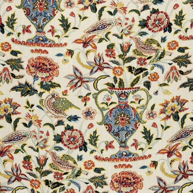 Sample- Schumacher Camberwell Vase Print Fabric in Document For Sale