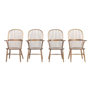 Conant Ball Windsor Style Oak Armchairs, 4 For Sale
