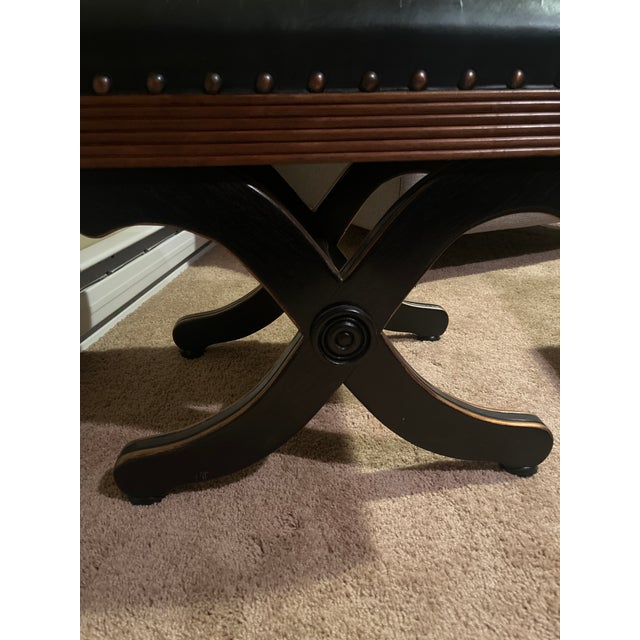 Western Stool With Two Tone Leather For Sale - Image 4 of 4