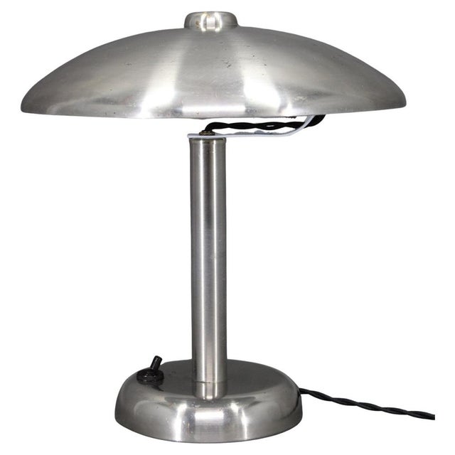 Art Deco Nickel Mushroom Table Lamp, Europe, 1930s For Sale - Image 12 of 12