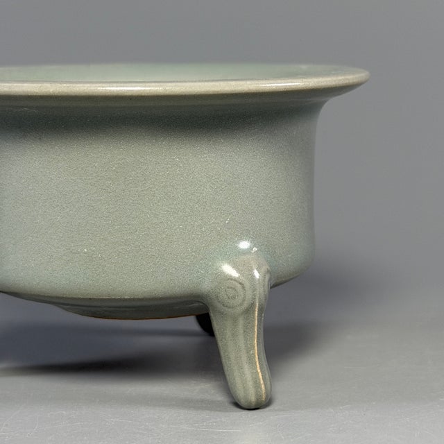 China Vintage Longquan Celadon Tripod‑Footed Censer For Sale - Image 4 of 7
