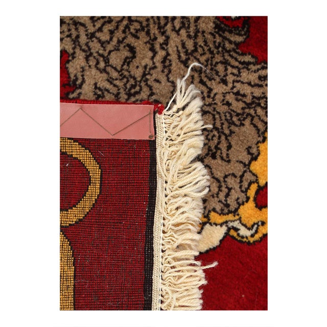 Traditional Pasargad DC Animal Pictorial Lion Hand Knotted Rug For Sale - Image 3 of 3