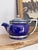 A stunning vintage circa 1929 cobalt glazed china teapot with art deco silver plated lid and frame, from the Lake Shore...