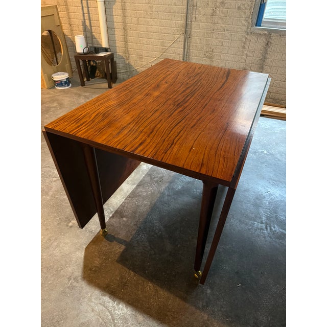 1960s Vintage MCM Danish Rosewood Drop Leaf Dining Room Table Mid Century Modern For Sale - Image 5 of 14
