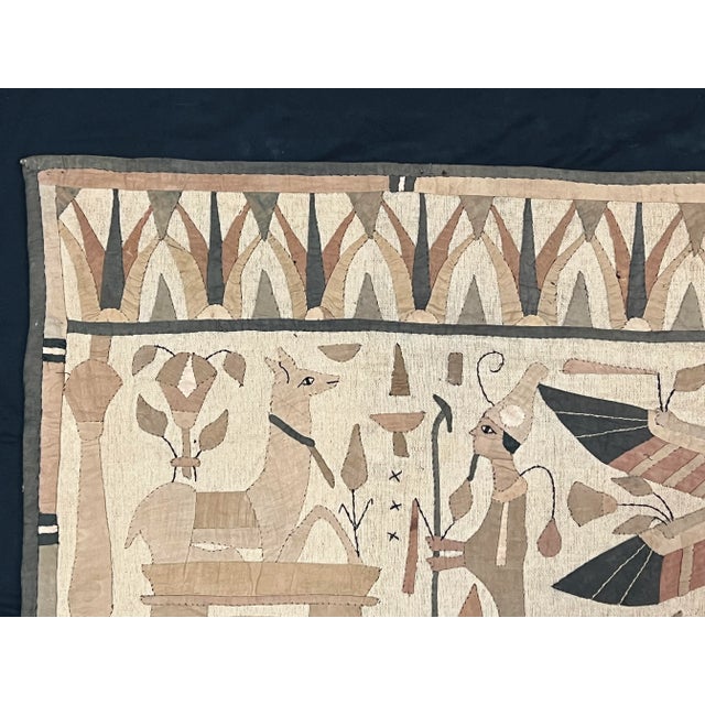 Vintage Hand-Stitched Egyptian Quilt Wall Hanging Tapestry For Sale - Image 11 of 12