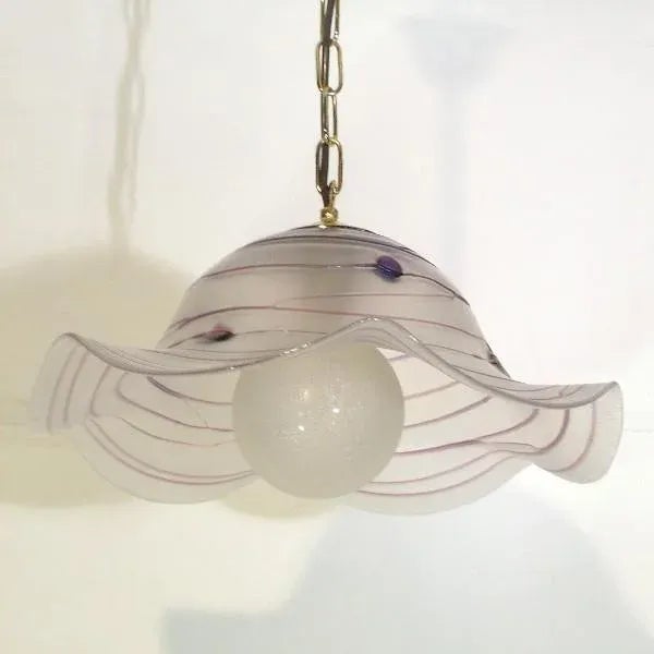 German Heavy Handmade Glass Pendant Lamp from Poeschinger, 1970s For Sale - Image 6 of 13