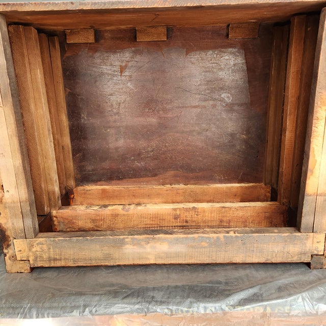 Antique Solid and Flame Mahogany American Empire Side Table or Work Table Circa 19th Century For Sale - Image 12 of 17