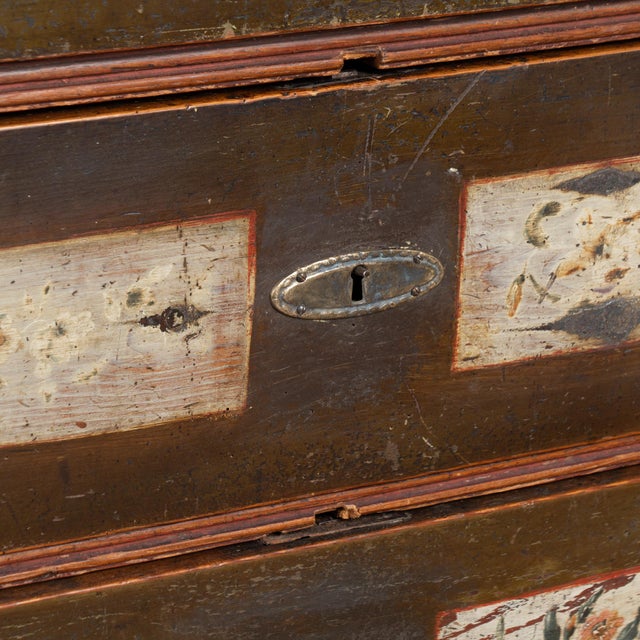 Early 19th Century Original Painted Danish Chest of Four Drawers For Sale - Image 11 of 17