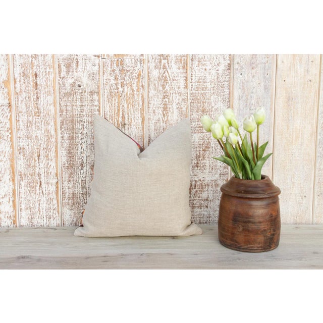 Textile Nia Antique Indian Folk Pillow For Sale - Image 7 of 9