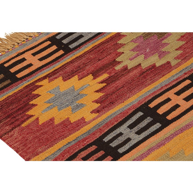 Vintage Orange and Purple Multicolor Wool Kilim Rug For Sale In New York - Image 6 of 7