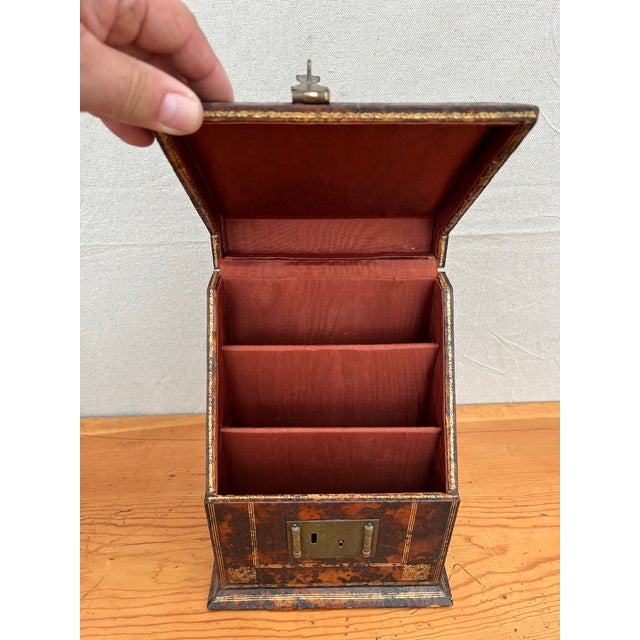 French Leather Stationery Box For Sale In San Francisco - Image 6 of 11