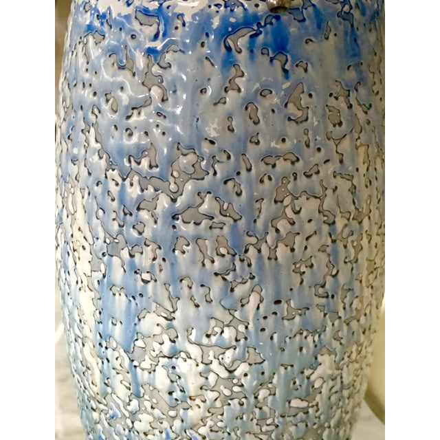 Midcentury Drip Glaze Ceramic Lamp For Sale - Image 10 of 11