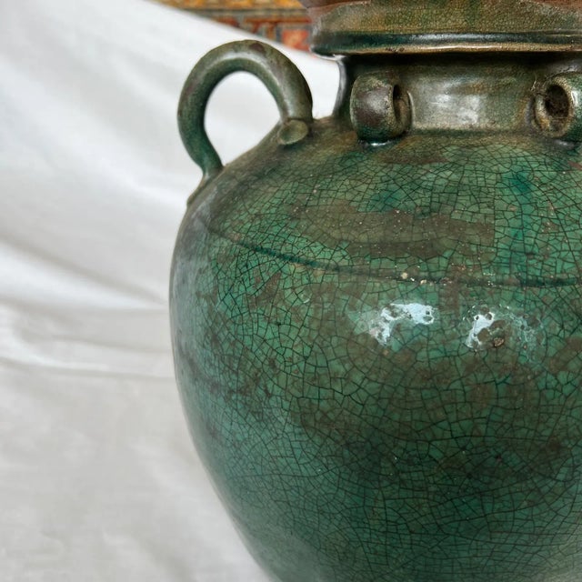 1970s Italian Green Ceramic Vase For Sale - Image 12 of 12