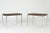 Pair of cool side tables by Uno and Östen Kristiansson. Sleek, square steel legs fitted neatly into the rosewood table...