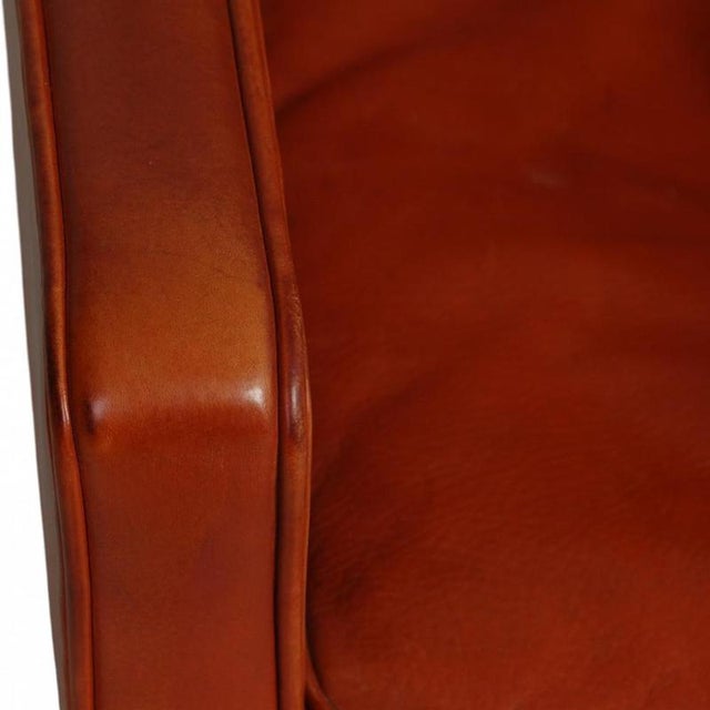 Animal Skin 2204 Wingchair in Cognac Leather by Børge Mogensen, 1980s For Sale - Image 7 of 18