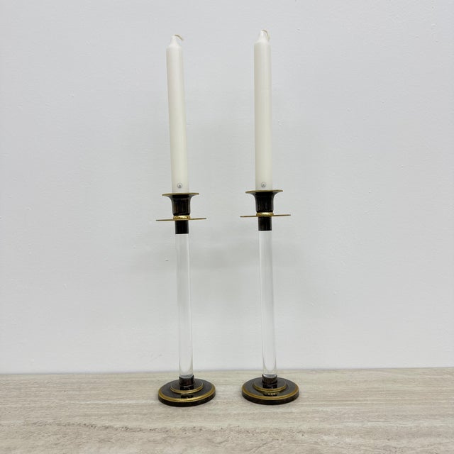 Acrylic Glass Candleholders from Caravell, 1970s, Set of 2 For Sale - Image 15 of 15