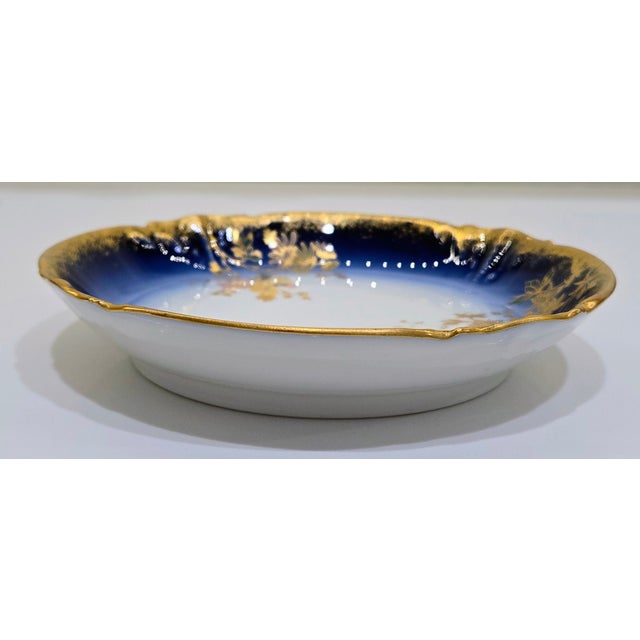 M. Redon Limoges France Blue & Gold Floral Catchall Dish, 6 Inch For Sale In Dallas - Image 6 of 10