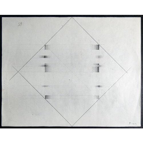 Pencil drawing on paper by ennio finzi, kinetic project. Italy, 1965 origin italy period 1965 author technique: pencil on...