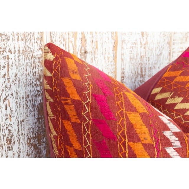 Early 21st Century Diya Antique Indian Folk Pillow For Sale - Image 5 of 10