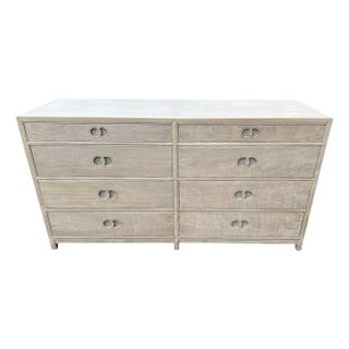 Restored Vintage Modern Baker Furniture Dresser With Sculptural Wood Pulls For Sale