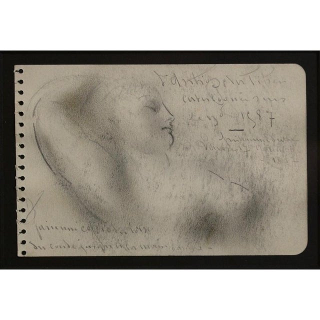 Portrait of a reclining woman', pencil on sketchbook paper, by french artist, guillaume dulac (circa 1920s). an artist...