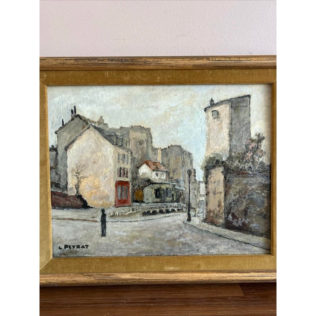 A lovely piece of original art, this signed Louis Peyrat French street scene is a lovely addition to any open wall space....