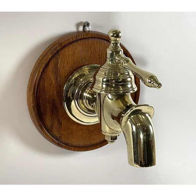 Solid Brass Spigot Mounted to a Plaque For Sale - Image 4 of 6