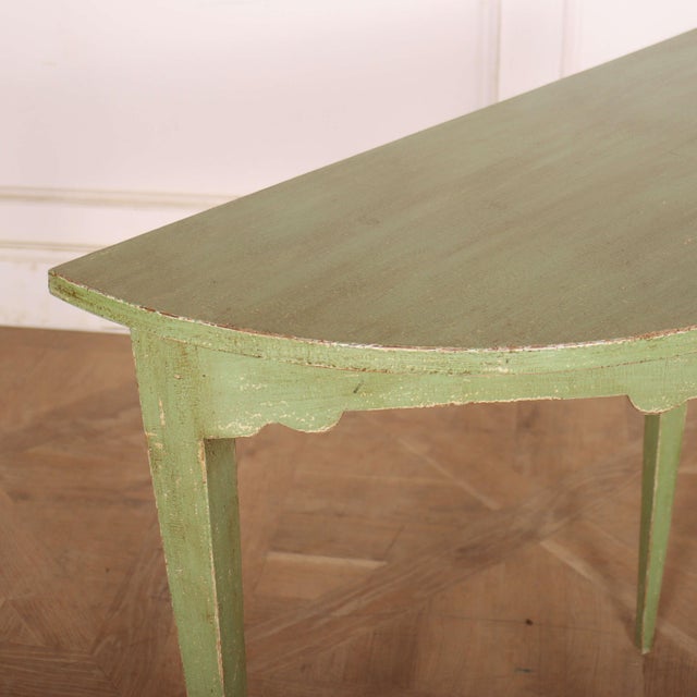 English Painted Demi-Lune Console Table, 1890s For Sale - Image 5 of 7