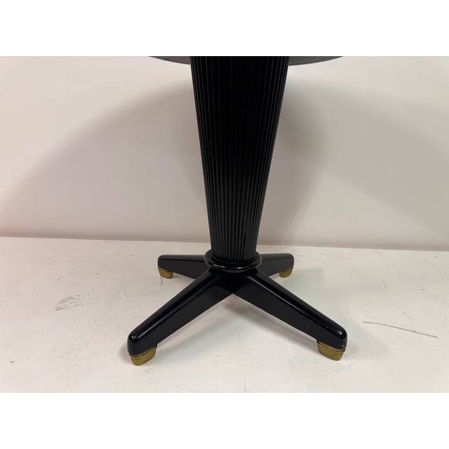 Ebonised Centre Table with Verde Alpi Marble Top, Italy, 1950s For Sale - Image 6 of 13