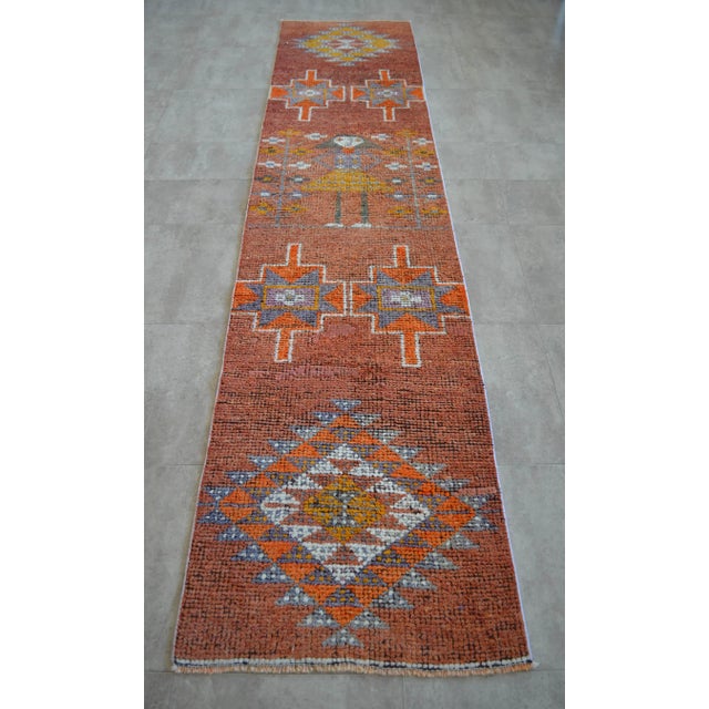 1960s Vintage Hand Knotted Turkish Runner For Sale - Image 11 of 11