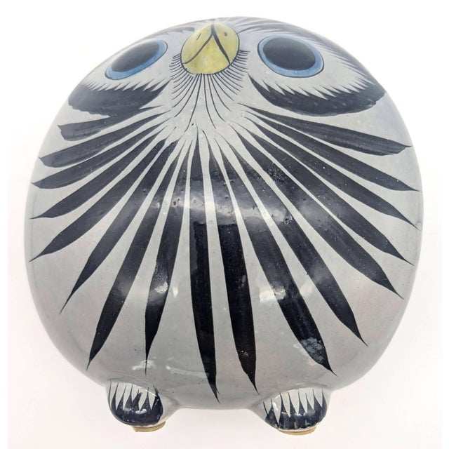 1970s Tonalá Mexico Ceramic Owl Figurine For Sale - Image 11 of 13
