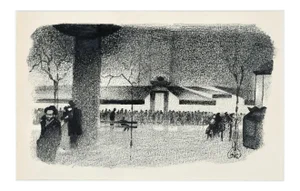 Quartier Latin - Original Lithograph by A. Hallman - 1930s 1930s